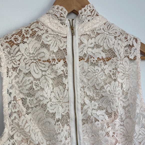 Hope & Harlow| Cream Lace High Neck Dress sz 8 - Picture 3 of 8
